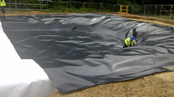  Attenuation Systems - Installation of impermeable geomembranes & liner systems - Marie Curie - Pond Lining